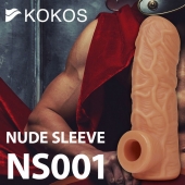 Телесная открытая насадка-реалистик с подхватом мошонки Nude Sleeve L - 14 см. - KOKOS - в Новом Уренгое купить с доставкой