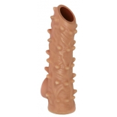 Телесная насадка с шипами и открытой головкой Nude Sleeve L - 14 см. - KOKOS - в Новом Уренгое купить с доставкой