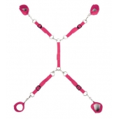 Ярко-розовый набор фиксаций на кровати Classic Bed Spreader - Lux Fetish - купить с доставкой в Новом Уренгое
