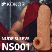 Телесная открытая насадка-реалистик с подхватом мошонки Nude Sleeve S - 10 см. - KOKOS - в Новом Уренгое купить с доставкой