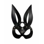 Черная кожаная маска зайки Miss Bunny - БДСМ Арсенал - купить с доставкой в Новом Уренгое