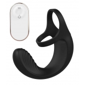 Черный анальный стимулятор с эрекционными кольцами Remote Couple Teaser - Dream Toys - в Новом Уренгое купить с доставкой