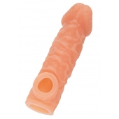 Телесная закрытая насадка с шершавой головкой Cock Sleeve Size L - 17,6 см. - KOKOS - в Новом Уренгое купить с доставкой