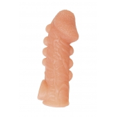 Телесная закрытая насадка с шишечками Cock Sleeve Size M - 15,6 см. - KOKOS - в Новом Уренгое купить с доставкой