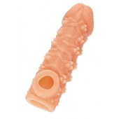 Телесная закрытая насадка с пучками шишечек Cock Sleeve Size S - 13,8 см. - KOKOS - в Новом Уренгое купить с доставкой