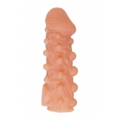 Телесная закрытая насадка с шариками Cock Sleeve Size S - 13,8 см. - KOKOS - в Новом Уренгое купить с доставкой
