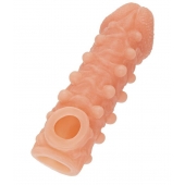 Телесная закрытая насадка с шариками Cock Sleeve Size S - 13,8 см. - KOKOS - в Новом Уренгое купить с доставкой