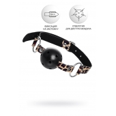 Черный кляп-шар на леопардовых ремешках Anonymo - ToyFa - купить с доставкой в Новом Уренгое