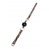 Черный кляп-шар на леопардовых ремешках Anonymo - ToyFa - купить с доставкой в Новом Уренгое