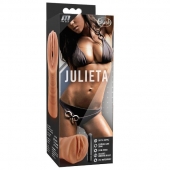 Мастурбатор-вагина цвета карамели Julieta с вибрацией - Blush Novelties - в Новом Уренгое купить с доставкой