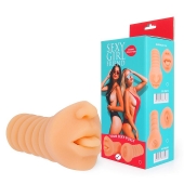 Телесный мастурбатор-ротик с высунутым язычком - Bior toys - в Новом Уренгое купить с доставкой