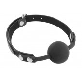 Черный силиконовый кляп-шарик на ремешках - Fetish Tentation - купить с доставкой в Новом Уренгое