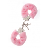 Металлические наручники с розовой меховой опушкой METAL HANDCUFF WITH PLUSH PINK - Dream Toys - купить с доставкой в Новом Уренгое