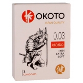 Тонкие презервативы OKOTO Thin Extra Soft - 3 шт. - Sitabella - купить с доставкой в Новом Уренгое