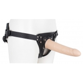Пустотелый страпон Harness CLASSIC с бандажом - 19,5 см. - LOVETOY (А-Полимер) - купить с доставкой в Новом Уренгое