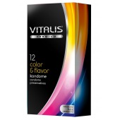 Цветные ароматизированные презервативы VITALIS PREMIUM color   flavor - 12 шт. - Vitalis - купить с доставкой в Новом Уренгое