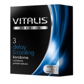 Презервативы VITALIS PREMIUM delay   cooling с охлаждающим эффектом - 3 шт. - Vitalis - купить с доставкой в Новом Уренгое