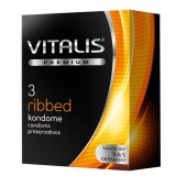 Ребристые презервативы VITALIS PREMIUM ribbed - 3 шт. - Vitalis - купить с доставкой в Новом Уренгое