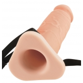 Телесный реалистичный фаллоимитатор с полостью Silicone Hollow Extension - 20 см. - Pipedream - купить с доставкой в Новом Уренгое
