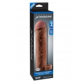 Коричневая насадка с кольцом Perfect 2 Extension with Ball Strap - 19 см. - Pipedream - в Новом Уренгое купить с доставкой
