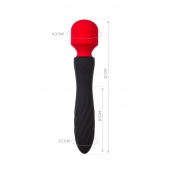Черно-красный двусторонний вибромассажер Black Red - 21 см. - ToyFa