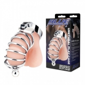Серебристая клетка для члена Urethral Play Cage - BlueLine - купить с доставкой в Новом Уренгое