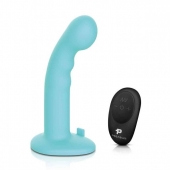 Голубая изогнутая насадка 6in Remote Control Ripple P-Spot G-Spot на черных трусиках - 16 см. - Pegasus - купить с доставкой в Новом Уренгое