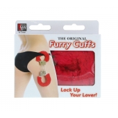 Металлические наручники с красной меховой опушкой METAL HANDCUFF WITH PLUSH RED - Dream Toys - купить с доставкой в Новом Уренгое