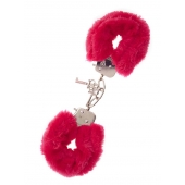 Металлические наручники с красной меховой опушкой METAL HANDCUFF WITH PLUSH RED - Dream Toys - купить с доставкой в Новом Уренгое