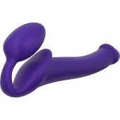 Фиолетовый безремневой страпон Silicone Bendable Strap-On - size M - Strap-on-me - купить с доставкой в Новом Уренгое