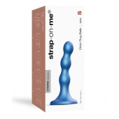 Голубая насадка Strap-On-Me Dildo Plug Balls size S - Strap-on-me - купить с доставкой в Новом Уренгое