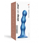 Голубая насадка Strap-On-Me Dildo Plug Balls size L - Strap-on-me - купить с доставкой в Новом Уренгое