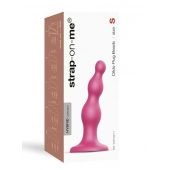 Розовая насадка Strap-On-Me Dildo Plug Beads size S - Strap-on-me - купить с доставкой в Новом Уренгое