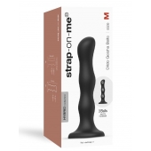 Черная насадка Strap-On-Me Dildo Geisha Balls size M - Strap-on-me - купить с доставкой в Новом Уренгое