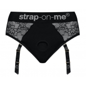 Черные трусики для насадок Diva Lingerie Harness - size S - Strap-on-me - купить с доставкой в Новом Уренгое