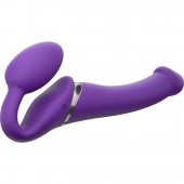 Фиолетовый безремневой вибрострапон Vibrating Bendable Strap-On - size L - Strap-on-me - купить с доставкой в Новом Уренгое