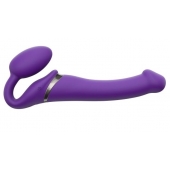 Фиолетовый безремневой вибрострапон Vibrating Bendable Strap-On - size L - Strap-on-me - купить с доставкой в Новом Уренгое
