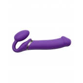 Фиолетовый безремневой вибрострапон Silicone Bendable Strap-On - size XL - Strap-on-me - купить с доставкой в Новом Уренгое