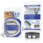 Кольцо на пенис SNAP COCK RING из искусственной кожи на клепках - BlueLine - в Новом Уренгое купить с доставкой