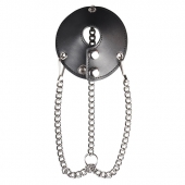 Утяжка для мошонки из искусственной кожи с цепочками PARACHUTE BALL STRETCHER - BlueLine - купить с доставкой в Новом Уренгое