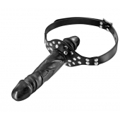 Черный кляп-фаллоимитатор Double Penis Gag - Fetish Tentation - купить с доставкой в Новом Уренгое