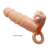 Телесная удлиняющая вибронасадка Penis Sleeve Connor - 17 см. - Baile - в Новом Уренгое купить с доставкой