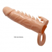 Телесная удлиняющая насадка Penis Sleeve Emmitt - 17 см. - Baile - в Новом Уренгое купить с доставкой