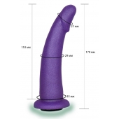 Фиолетовая гладкая изогнутая насадка-плаг - 17 см. - LOVETOY (А-Полимер) - купить с доставкой в Новом Уренгое