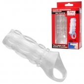 Насадка на пенис с кольцом для мошонки Clear Sensations Enhancer Sex Sleeve - 11,5 см. - XR Brands - в Новом Уренгое купить с доставкой