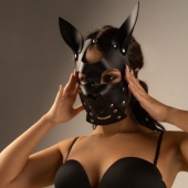 Черная маска  Собака  с ушками - Crazy Handmade - купить с доставкой в Новом Уренгое