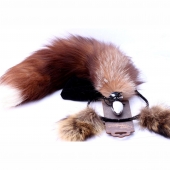 Игровой комплект: серебристая анальная пробка с пушистым хвостом и ободок-ушки - Crazy Handmade - купить с доставкой в Новом Уренгое