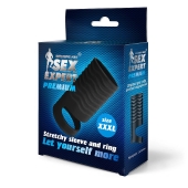 Черная открытая насадка на пенис с кольцом для мошонки XXXL-size - 9,9 см. - Sex Expert - в Новом Уренгое купить с доставкой
