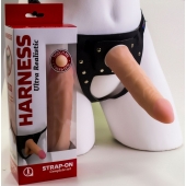 Страпон Харнесс из трусиков и насадки-фаллоса - 17,5 см. - LOVETOY (А-Полимер) - купить с доставкой в Новом Уренгое