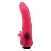 Розовая насадка для страпона с клиторальными лепестками - 18,5 см. - LOVETOY (А-Полимер) - купить с доставкой в Новом Уренгое